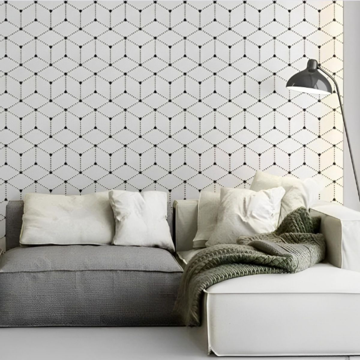 Papel de Parede Lavável Adesivo - Cubos Geométricos Papel de Parede Lavável Adesivo - Cubos Geométricos